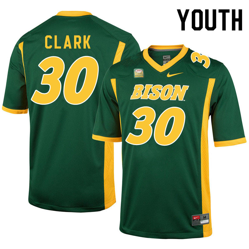 Youth #30 Saybein Clark North Dakota State Bison College Football Jerseys Sale-Green